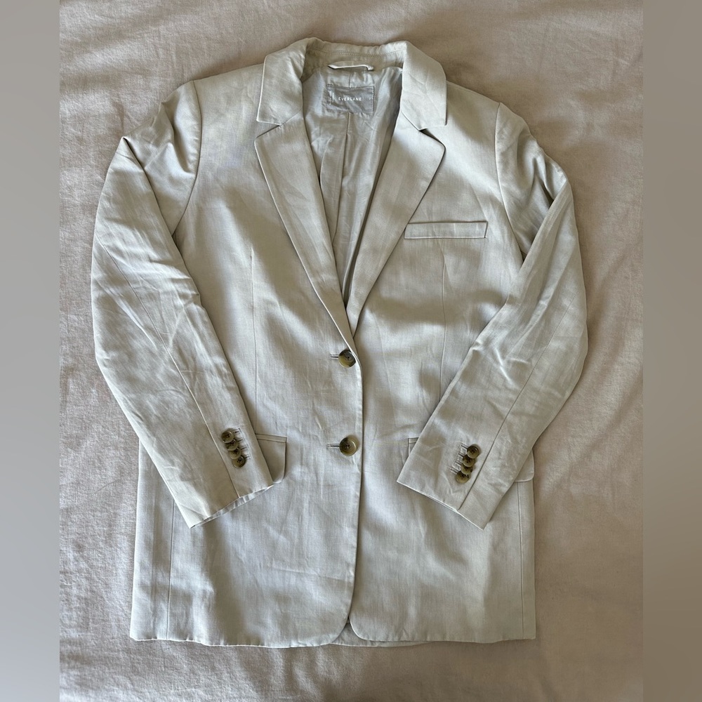 Everlane Linen Blend Tan Light Khaki blazer
